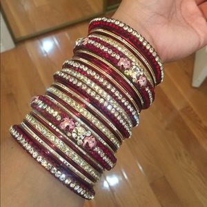 Indian/Pakistani Red Bracelet Set